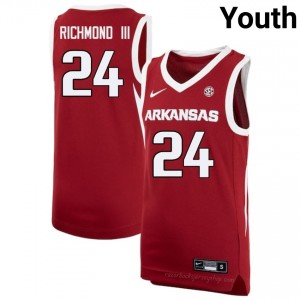 Razorbacks Billy Richmond III #24 Cardinal Jersey | Youth Basketball Premium Stitch Edition 55936698