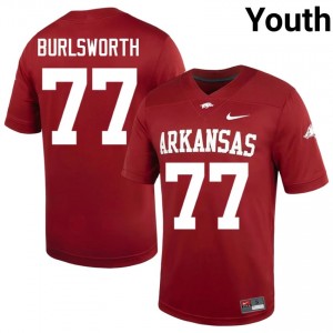 #77 Brandon Burlsworth Arkansas Cardinal Youth Football Jersey | SEC NCAA Licensed Gear 98031661