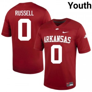 Braylen Russell #0 Arkansas Cardinal Authentic Youth Football High School Jersey | Hog Wild Premium Gear 38014816