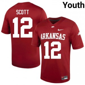 Clyde Scott #12 Razorbacks Cardinal Authentic Youth Football Player Jersey | Hog Wild Premium Gear 97009571