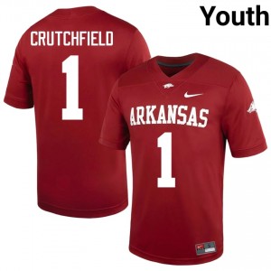 #1 Courtney Crutchfield UARK Cardinal Youth Football Jersey | SEC NCAA Licensed Gear 34775026