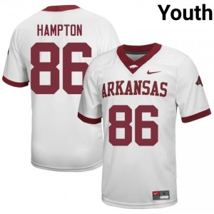 UARK Dan Hampton #86 White Jersey | Youth Football Premium Stitch Edition 42631364