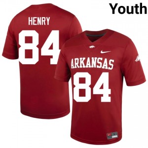 #84 Hunter Henry Arkansas Razorbacks Cardinal Youth Football Jersey | SEC NCAA Licensed Gear 36087547