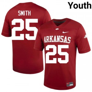 #25 Ja'Quavion Smith Razorbacks Cardinal Youth Football Jersey | SEC NCAA Licensed Gear 85551121