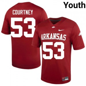 Kash Courtney #53 Arkansas Razorbacks Cardinal Authentic Youth Football College Jersey | Hog Wild Premium Gear 70947996