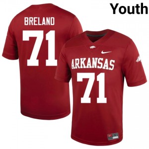 Malachi Breland #71 UARK Cardinal Authentic Youth Football University Jersey | Hog Wild Premium Gear 38935480