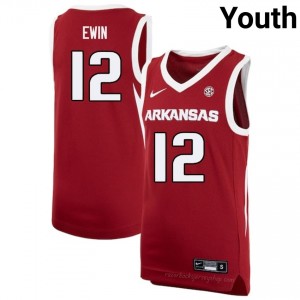 Malique Ewin #12 Cardinal Youth Basketball Player Jersey | Official Arkansas Razorbacks Team Apparel 93264145