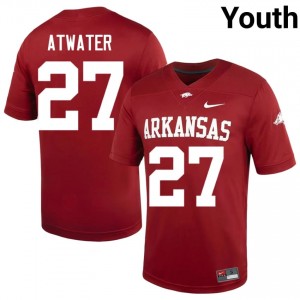 #27 Steve Atwater Razorbacks Cardinal Youth Football Jersey | SEC NCAA Licensed Gear 18065796