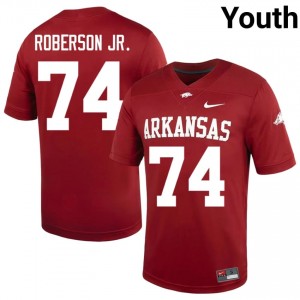 #74 Terence Roberson Jr. Arkansas Razorbacks Cardinal Youth Football Jersey | SEC NCAA Licensed Gear 30597545