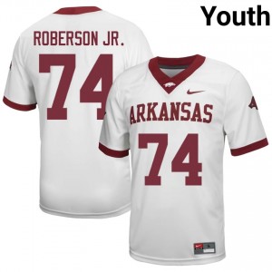 UARK Terence Roberson Jr. #74 White Jersey | Youth Football Premium Stitch Edition 10188639