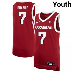 Arkansas Razorbacks Trevon Brazile #7 Cardinal Jersey | Youth Basketball Premium Stitch Edition 81003519